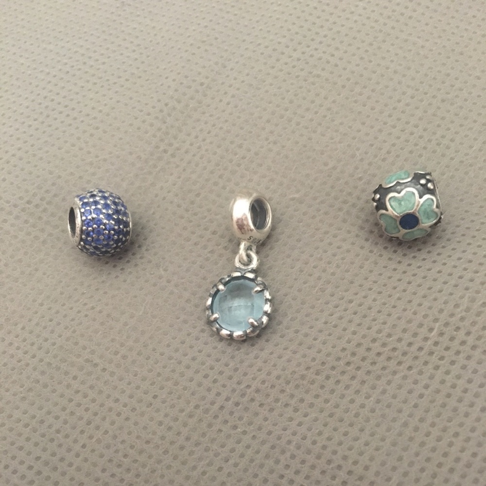 RETIRED authentic Pandora charms (blue set)
